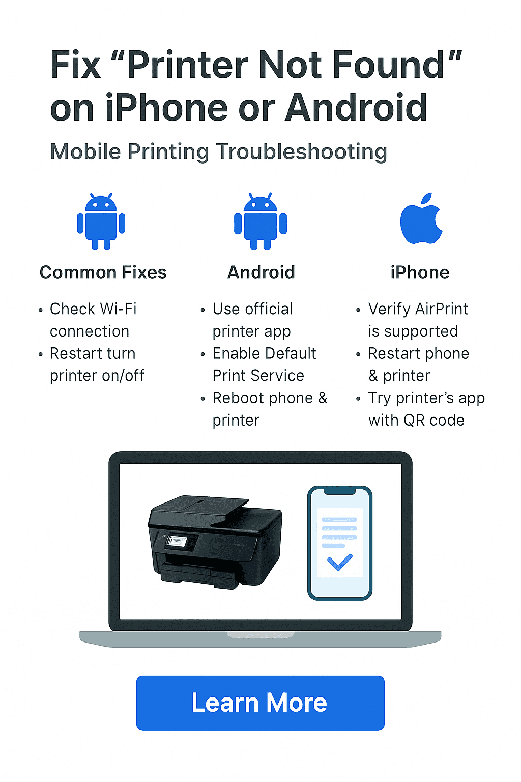 ❌ Fix “Printer Not Found” on iPhone or Android – Mobile Printing Troubleshooting (2025)