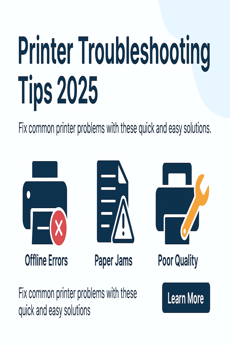 🛠️ Printer Troubleshooting Tips 2025 – Fix Common Issues Fast